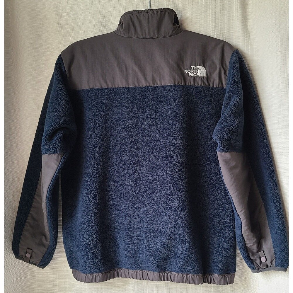 The North Face Denali Fleece Jacket Boys Large Blue Gray Polartec Full Zip - Picture 2 of 9